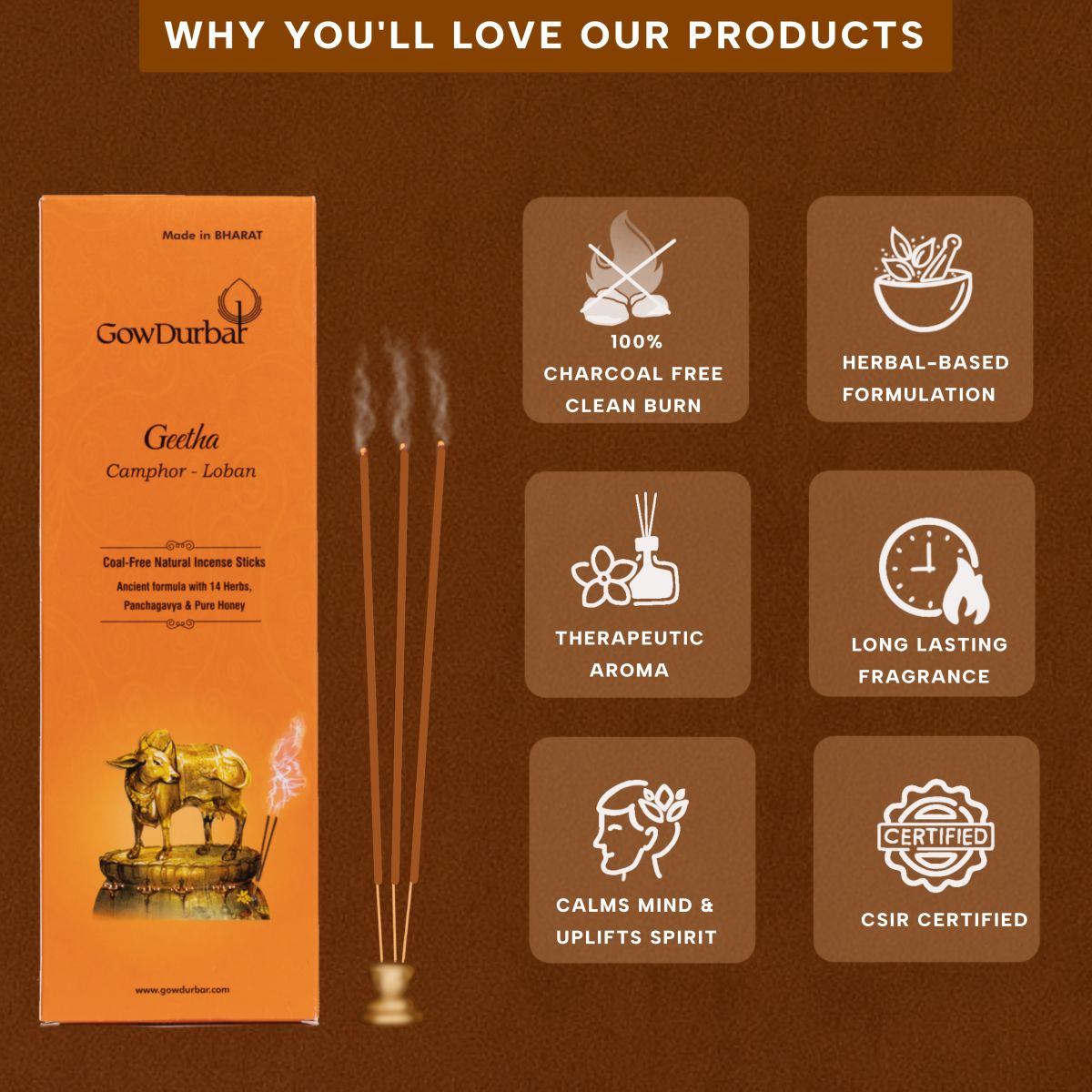 Geetha - Calming Camphor-Loban Incense - Image 3