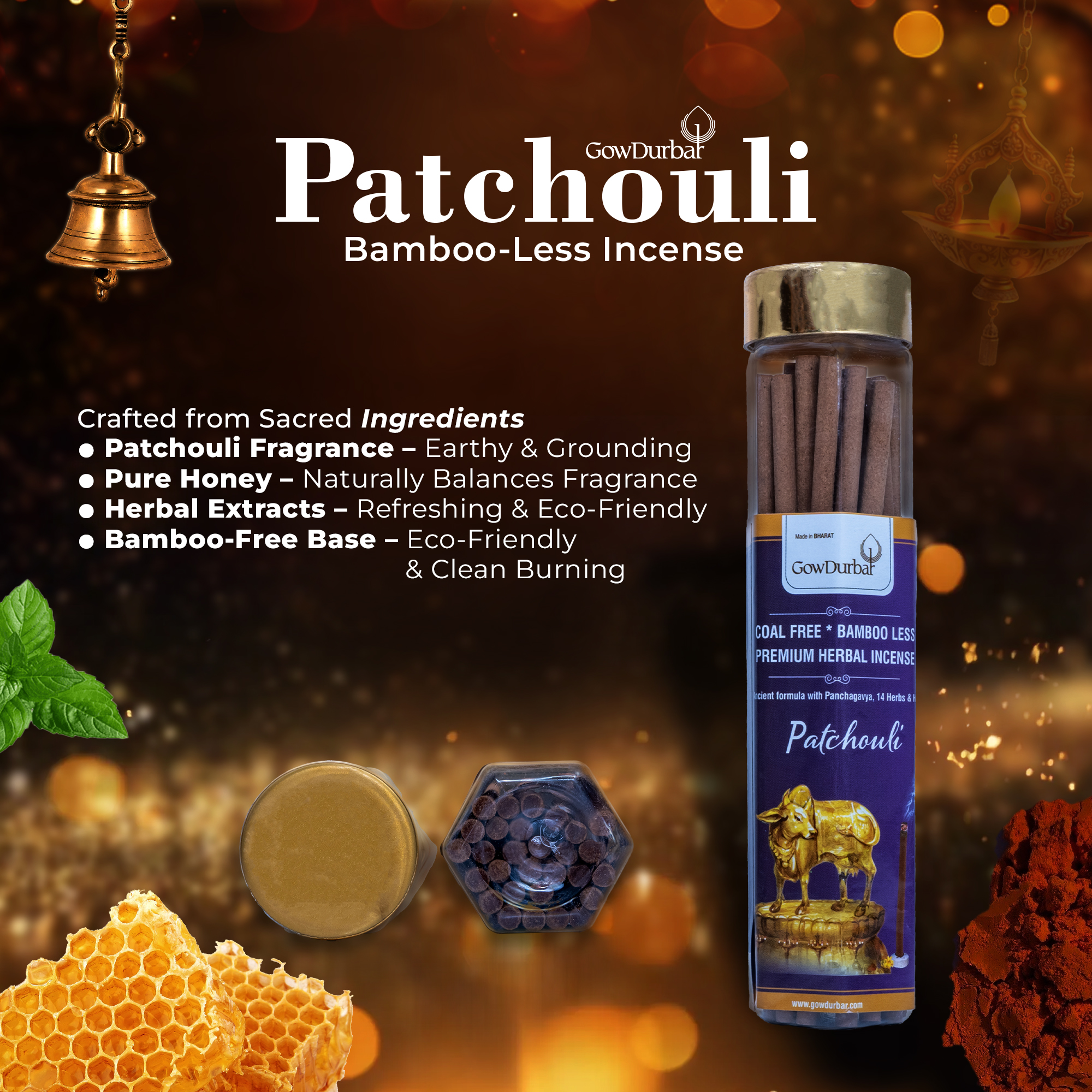 Patchouli - Rejuvenating Bamboo Less Incense - Image 2