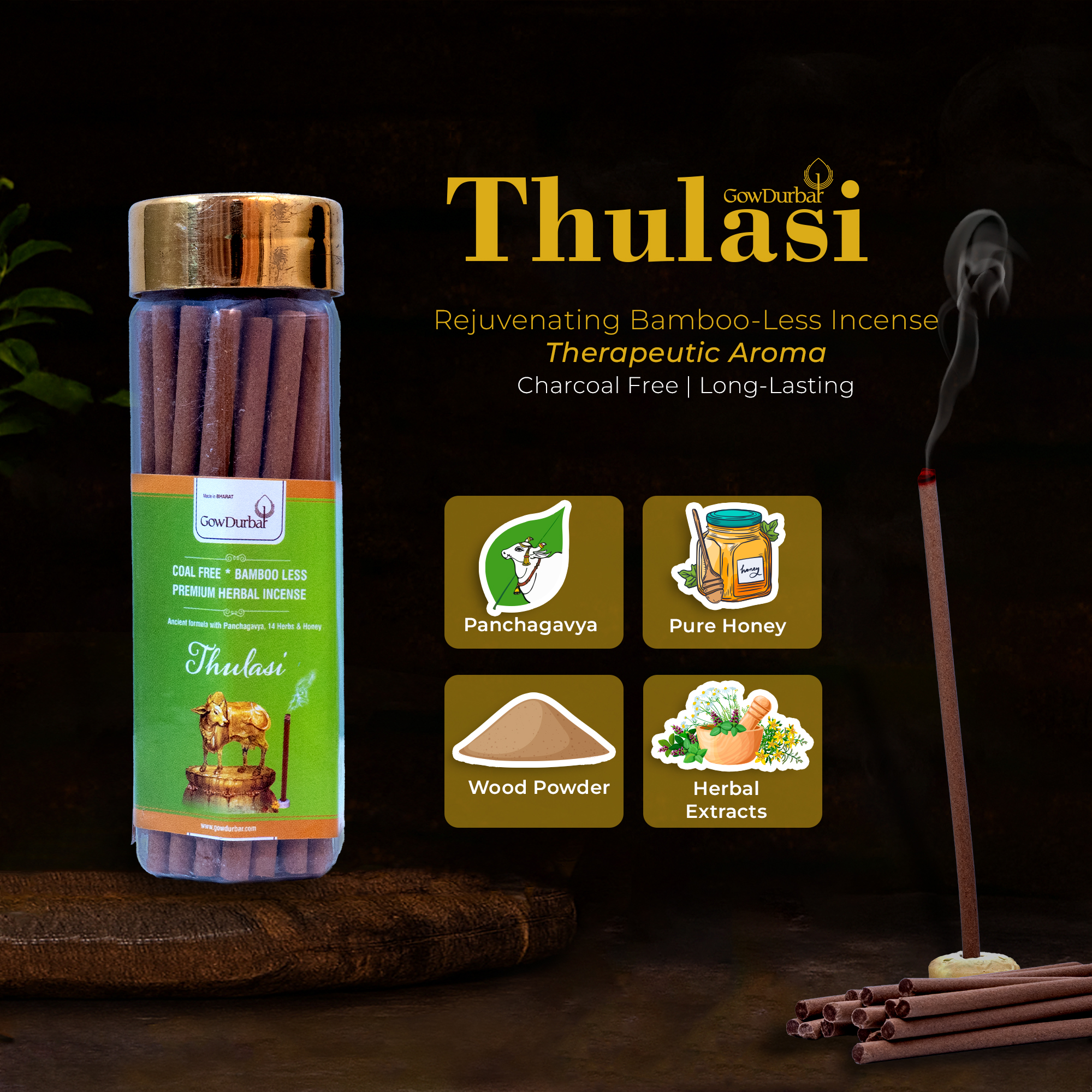 Thulasi - Rejuvenating Bamboo Less Incense - Image 3