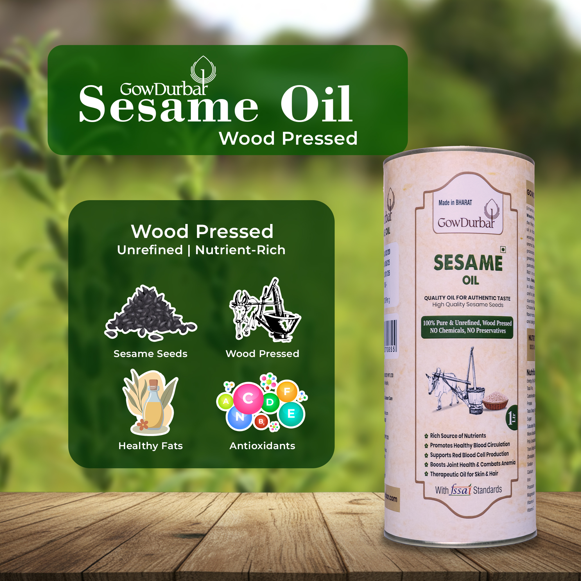 Wood Pressed Sesame oil - Image 3